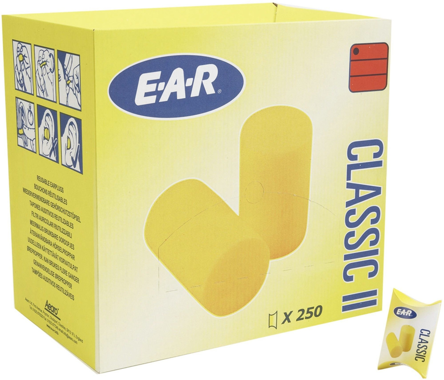 Bouchons d'oreille 3M EAR classic, boite de 4 bouchons