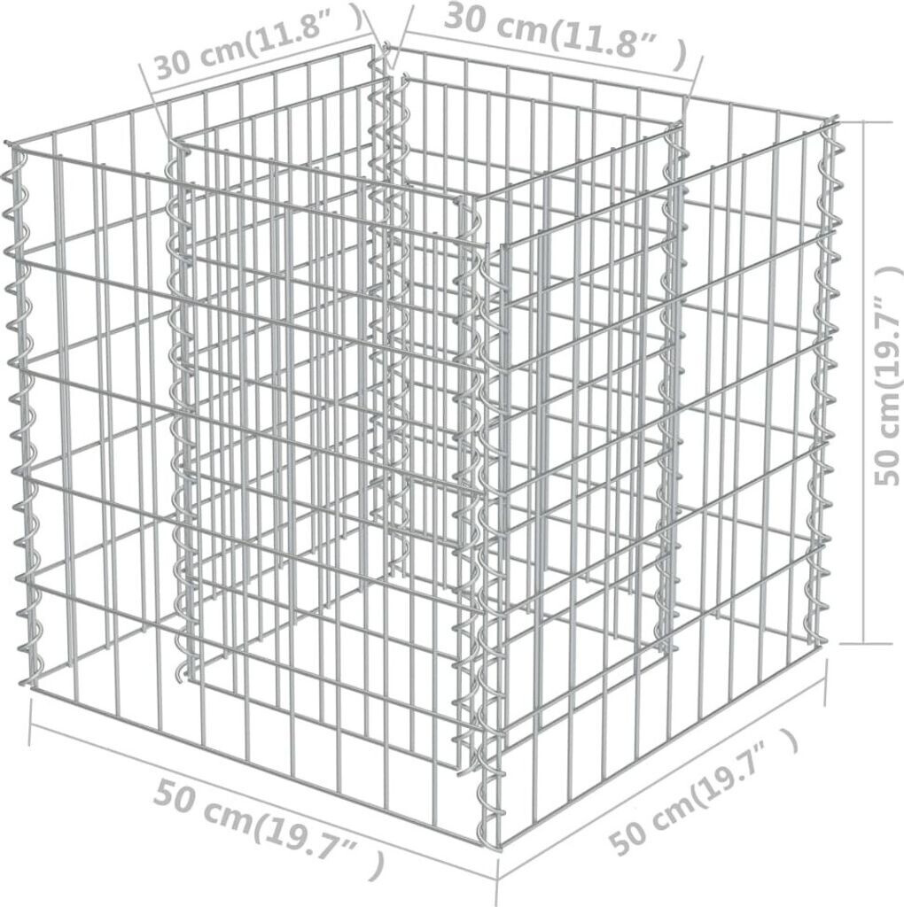 vidaXL Jardinière à gabion 50 x 50 x 50 cm