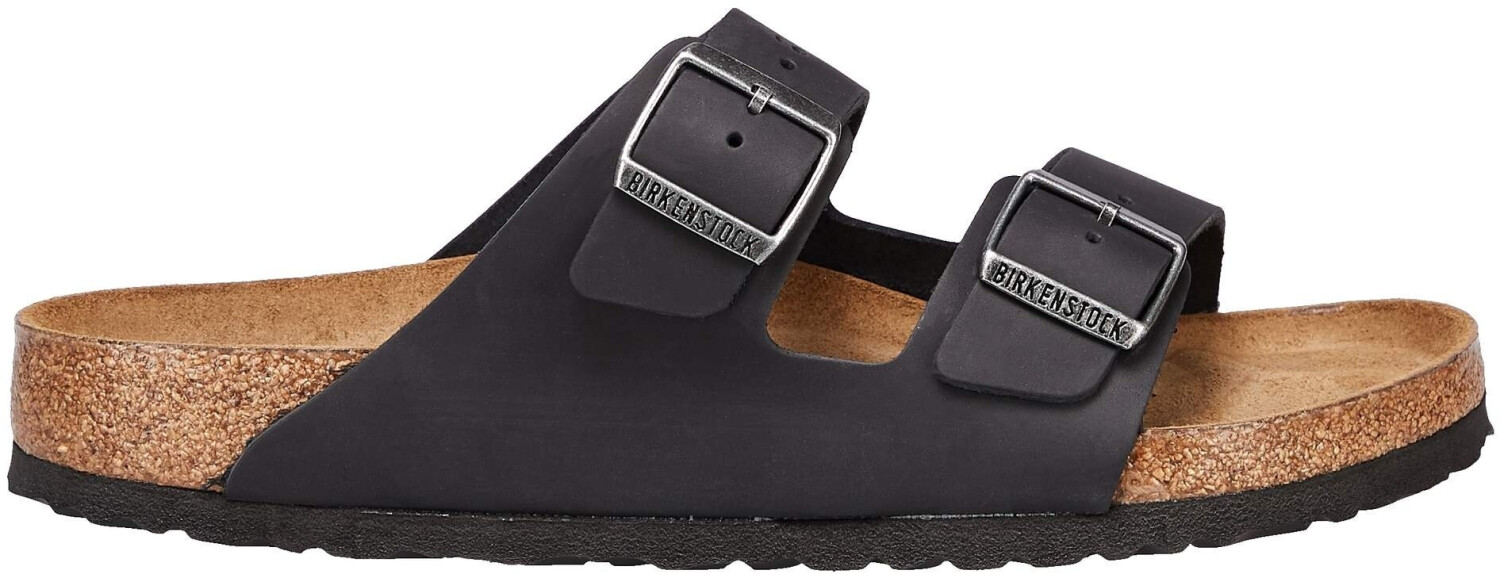 Buy Birkenstock Arizona Oiled Leather Soft (Regular) black from £89.00 ...