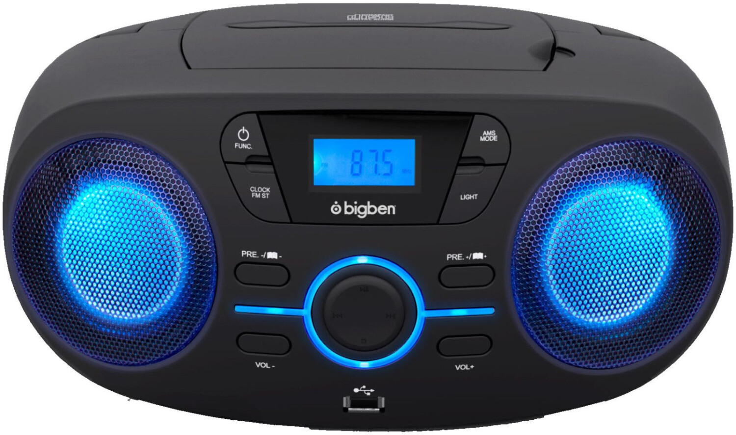 Lecteur radio cd portable bigben interactive usb bt bleu BIGBEN INTERACTIVE  Pas Cher 