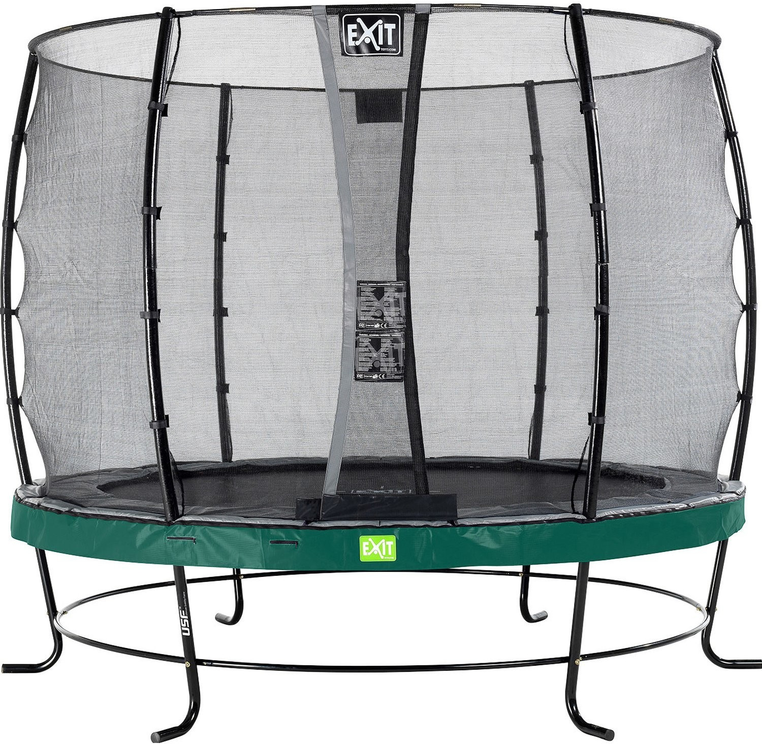 Exit Trampolin Elegant 253 cm with Economy Safty Net green