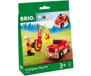 BRIO Spielpäckchen Feuerwehr 4-tlg Feuerwehrauto Holz Eisenbahn Spielzeug 