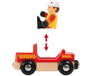 Flamme und Fahrzeug 33876 Brio Feuerwehr Spiel-Set mit Figur 