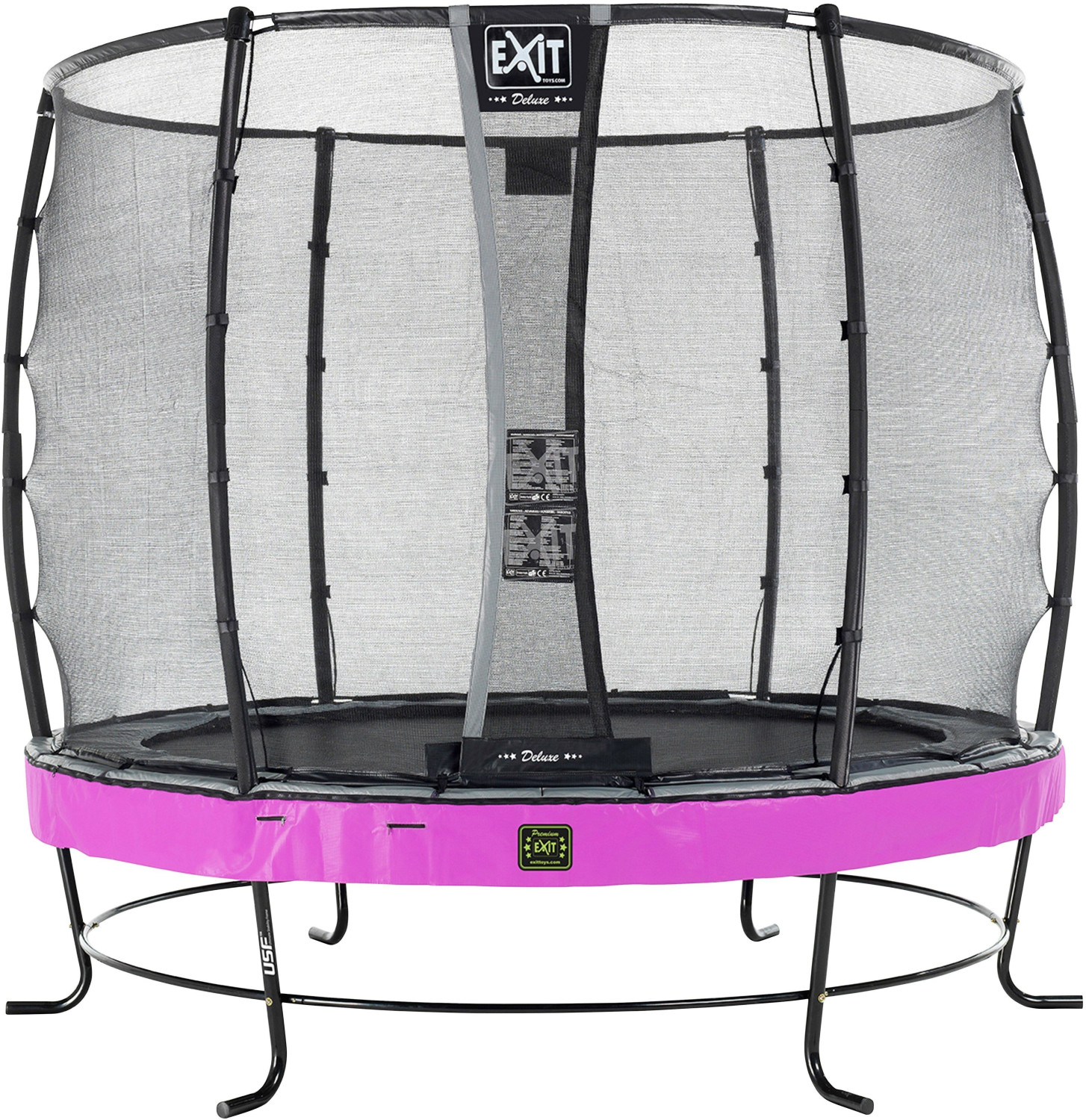 Exit Toys Trampolin Elegant Premium 253 cm with Deluxe Safty Net purple