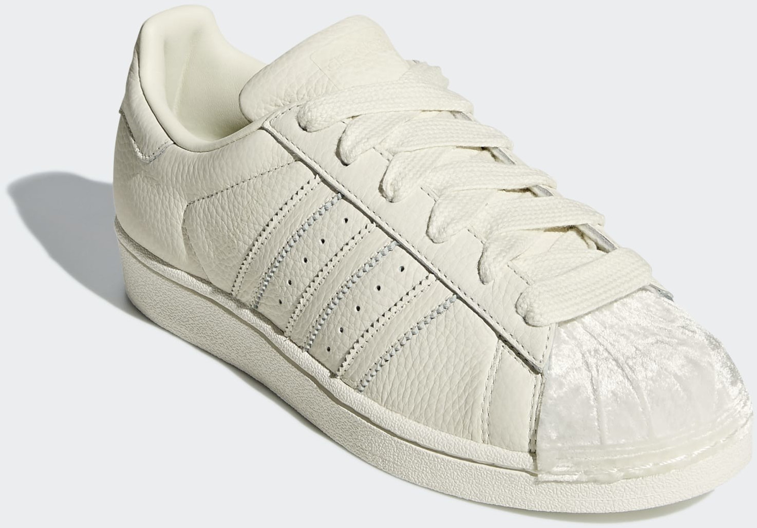 Adidas originals off-white suede superstar trainers top