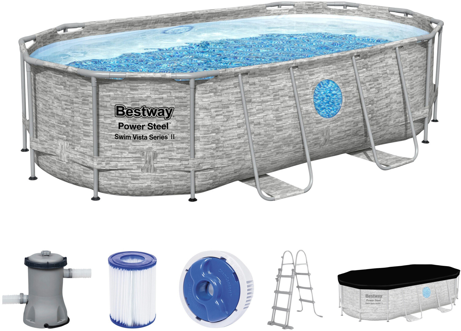 Bestway Power Steel Swim Vista - Frame Pool Komplett-Set 427 x 250 x 100 cm  mit Filterpumpe (56714) ab 299,99 € (Februar 2024 Preise) | Preisvergleich  bei