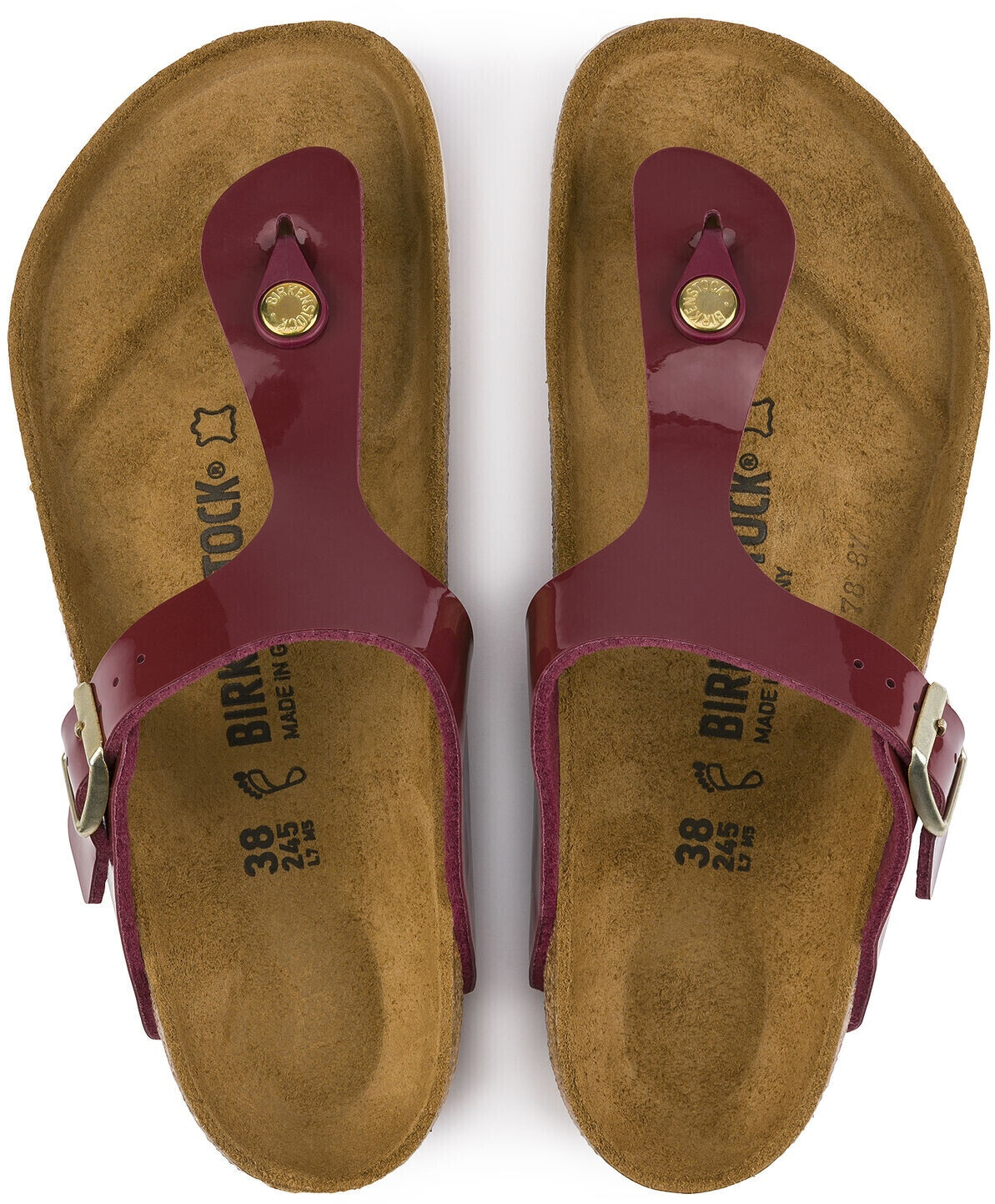Birkenstock Gizeh Birko Flor patent bordeaux au meilleur prix sur idealo