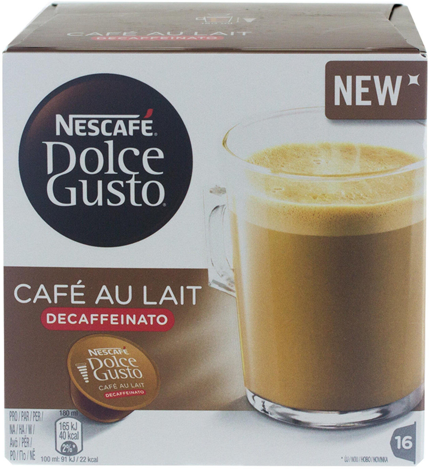 Nescafé Dolce Gusto Cafe au lait Decaffeinato (16 Kapseln