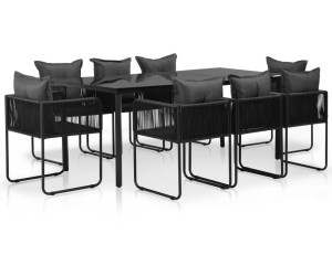 Vidaxl Mobilier A Diner De Jardin 9 Pieces Et Coussins Resine