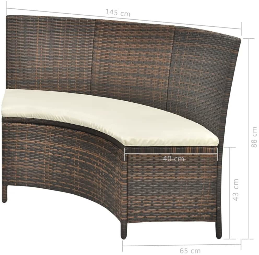 vidaXL GartenEssgruppe 13tlg. Poly Rattan 12 Personen Rund braun