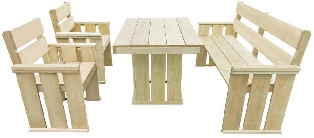VidaXL Mobilier à dîner d'extérieur pin imprégné FSC 4 pièces (43262)