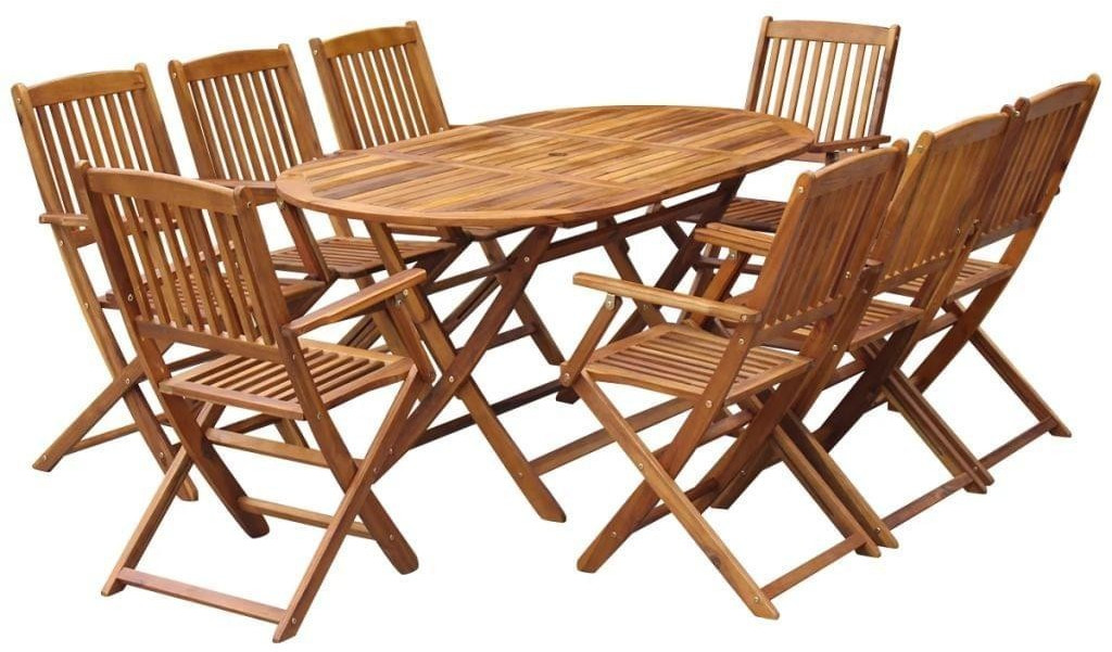 VidaXL Mobilier à dîner pliable de jardin acacia 9 pièces (43378)