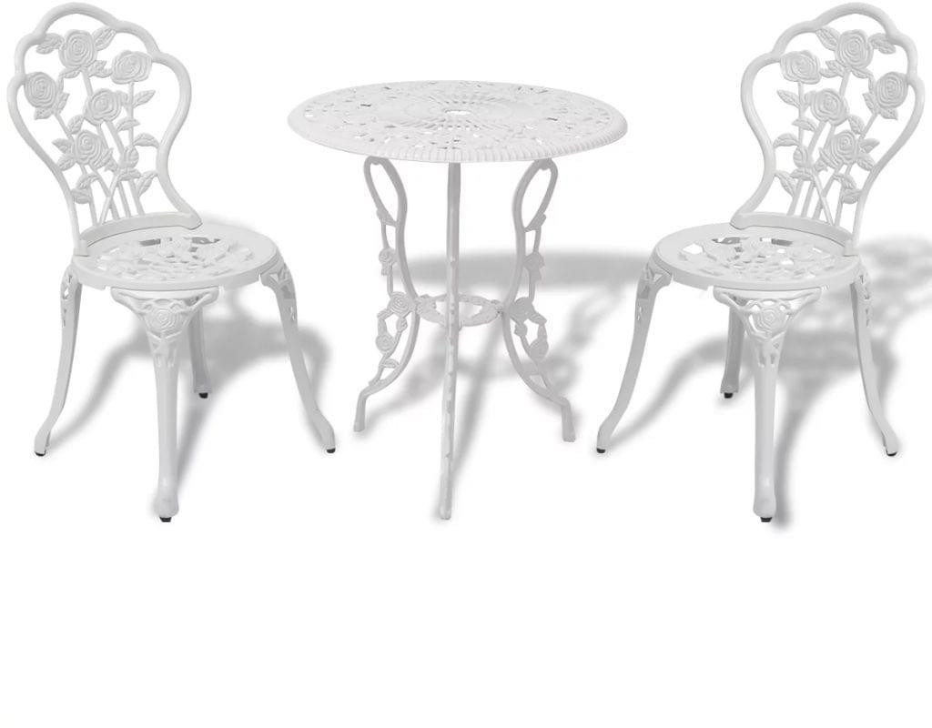 VidaXL Jeu de bistro aluminium coulé 3 pièces blanc (42165)