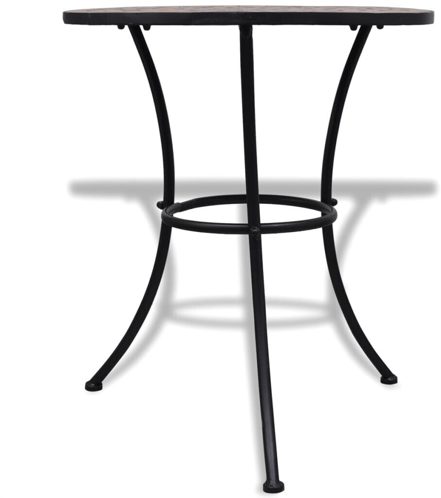 vidaXL Garten BistroSet Mosaik Stühle Tisch 60cm schwarz weiß (271772