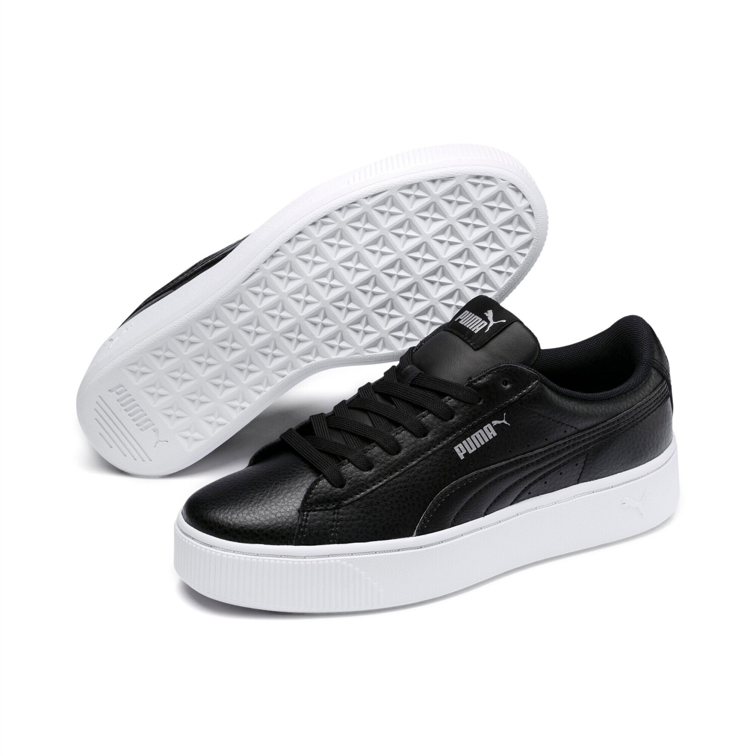 puma vikky black white