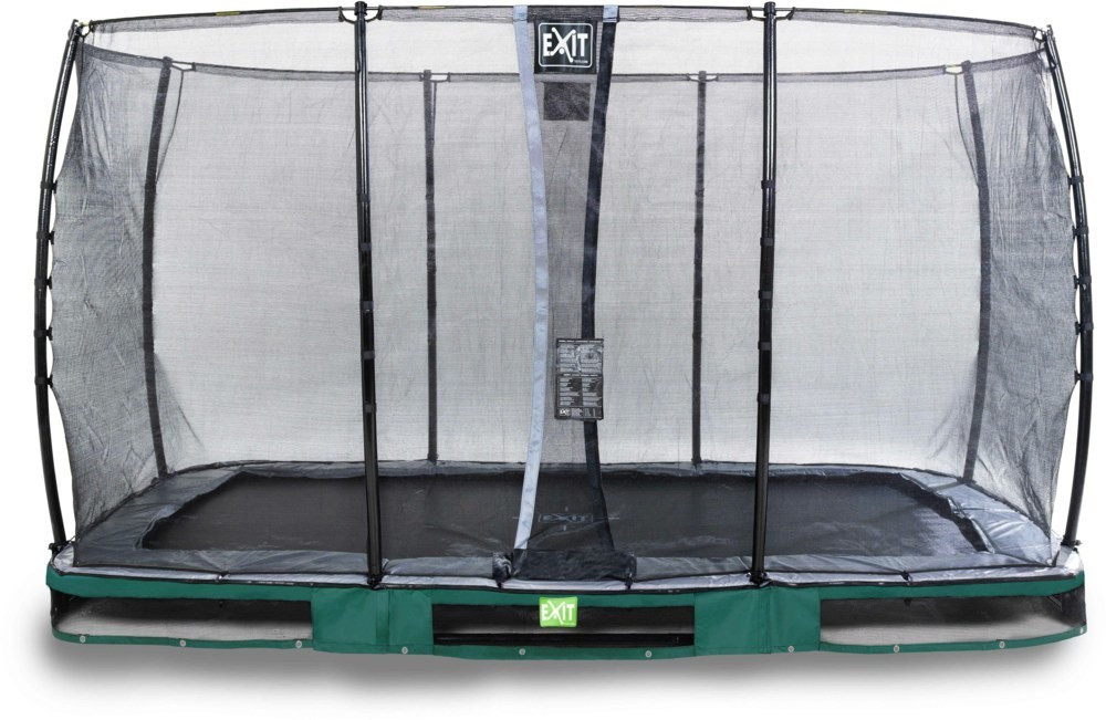 Exit Trampolin Elegant Inground 214x366 cm with Economy Safty Net green