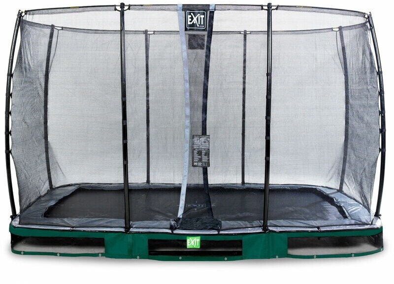 Exit Toys Trampolin Elegant Inground 244x427 cm with Economy Safty Net green