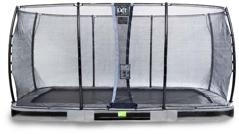 Exit Toys Trampolin Elegant Inground 244x427 cm with Economy Safty Net grey