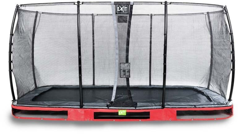 Exit Toys Trampolin Elegant Inground 244x427 cm with Economy Safty Net red