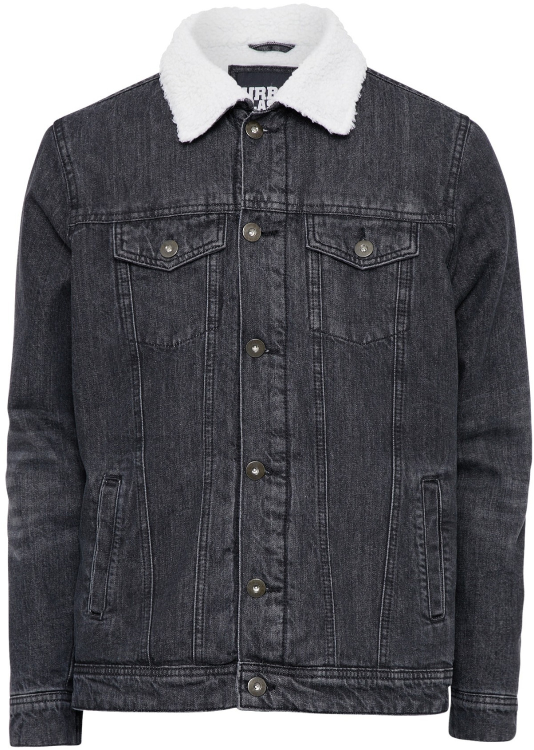 Urban Classics Sherpa Denim Jacket black washed (TB1796)