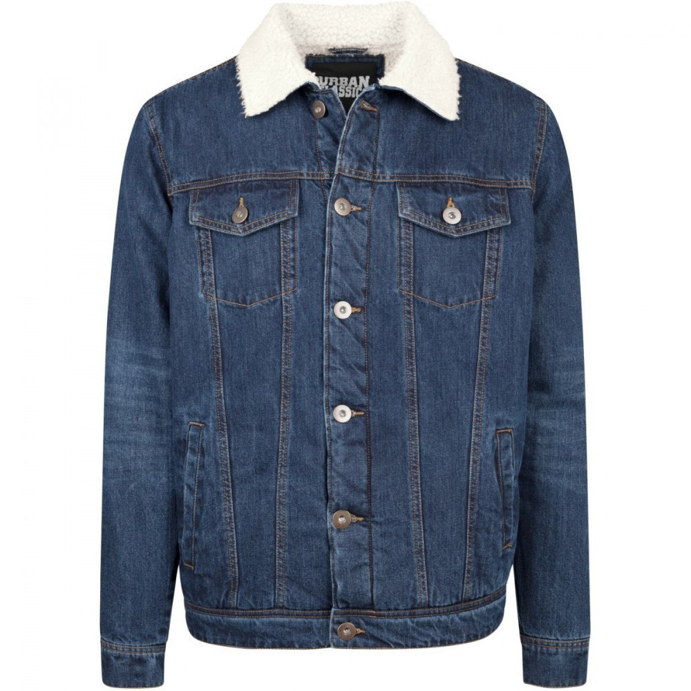 Urban Classics Sherpa Denim Jacket dark blue (TB1796)
