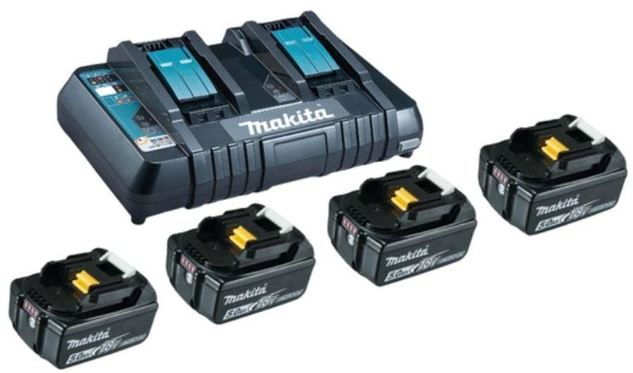 Makita Power Source Kit Li 18V avec 2x batterie BL1860B 6,0Ah + double  chargeur DC18RD 199484-8