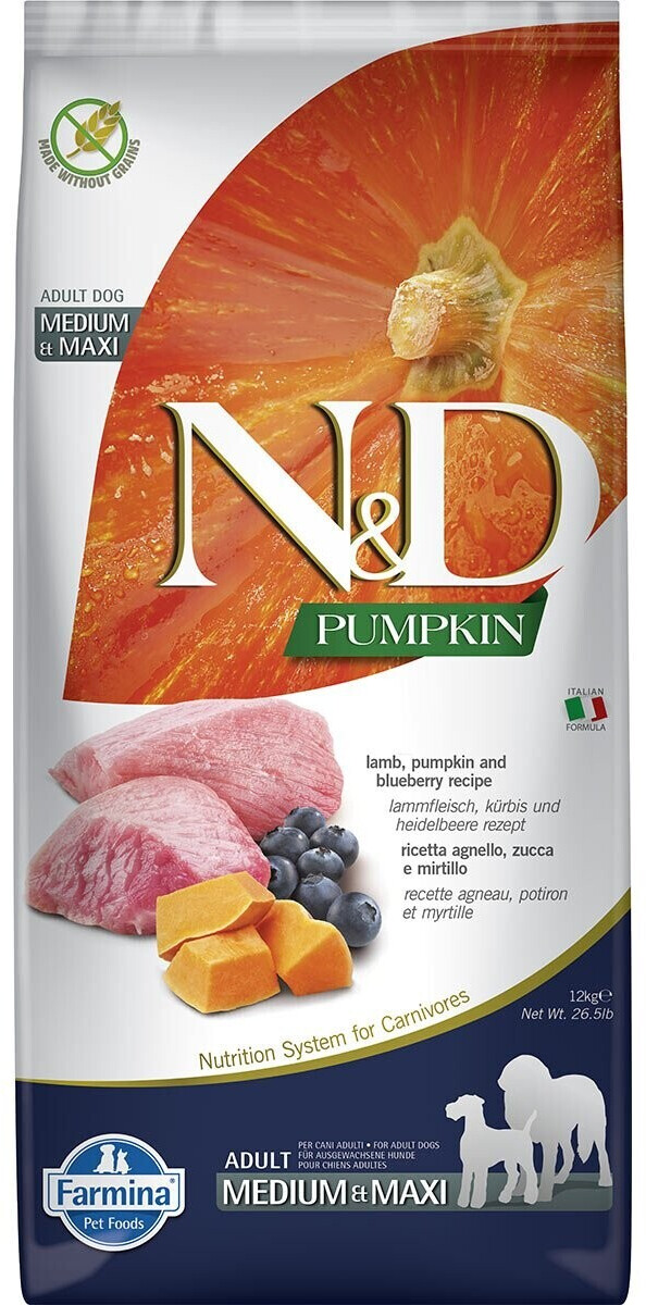 Farmina N&D Low Grain Adult Medium - Lamb, blueberry and pumpkin (12 Kg)