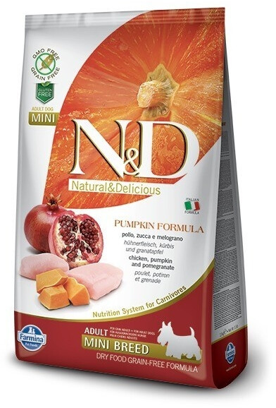 Farmina N&D Adult Mini Grain Free Chicken, pumpkin and pomegranate