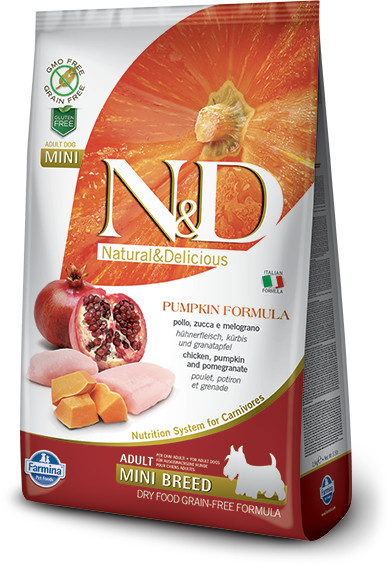 Farmina N&D Adult Mini Grain Free Chicken, pumpkin and pomegranate (800 g)