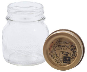 Bormioli Rocco Quattro Stagioni Lot De 12 Bocaux En Verre Avec Couvercles Hermétiques En Métal Doré 382,7 G