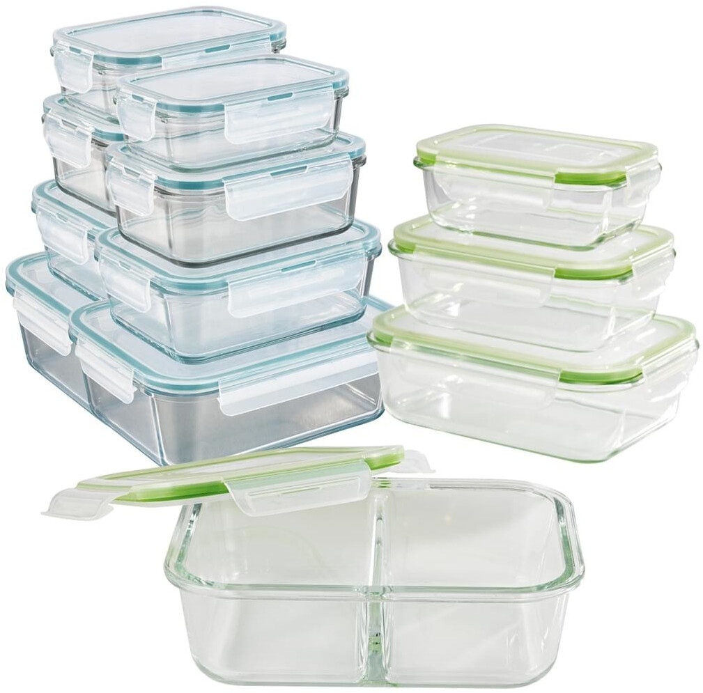 GOURMETmaxx Glass food containers Klick-It 24 pieces