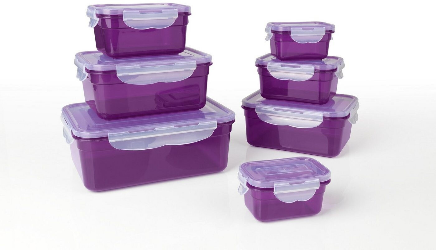 GOURMETmaxx Klick-It Fresh food tins 14-piece purple