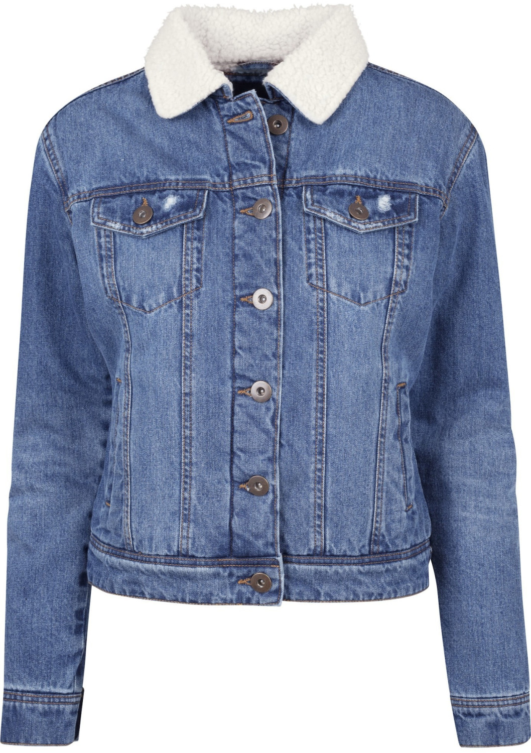 Urban Classics Ladies Sherpa Denim Jacket blue washed (TB1740-799)