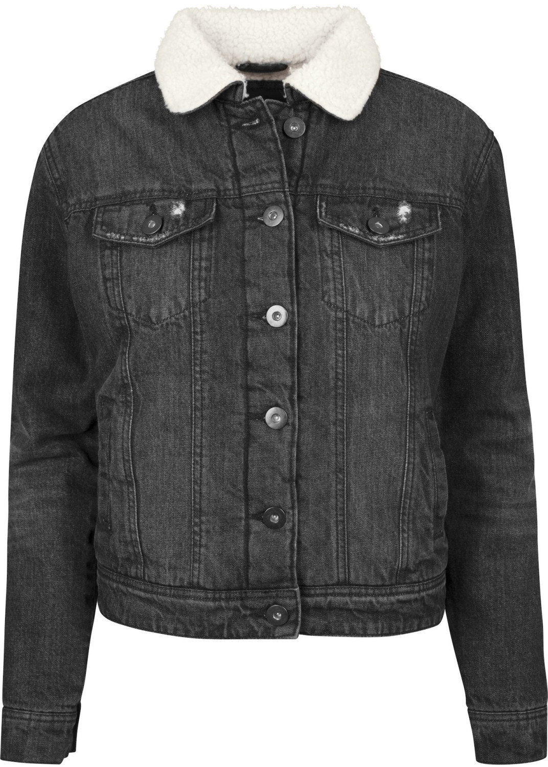 Urban Classics Ladies Sherpa Denim Jacket black washed (TB1740-709)