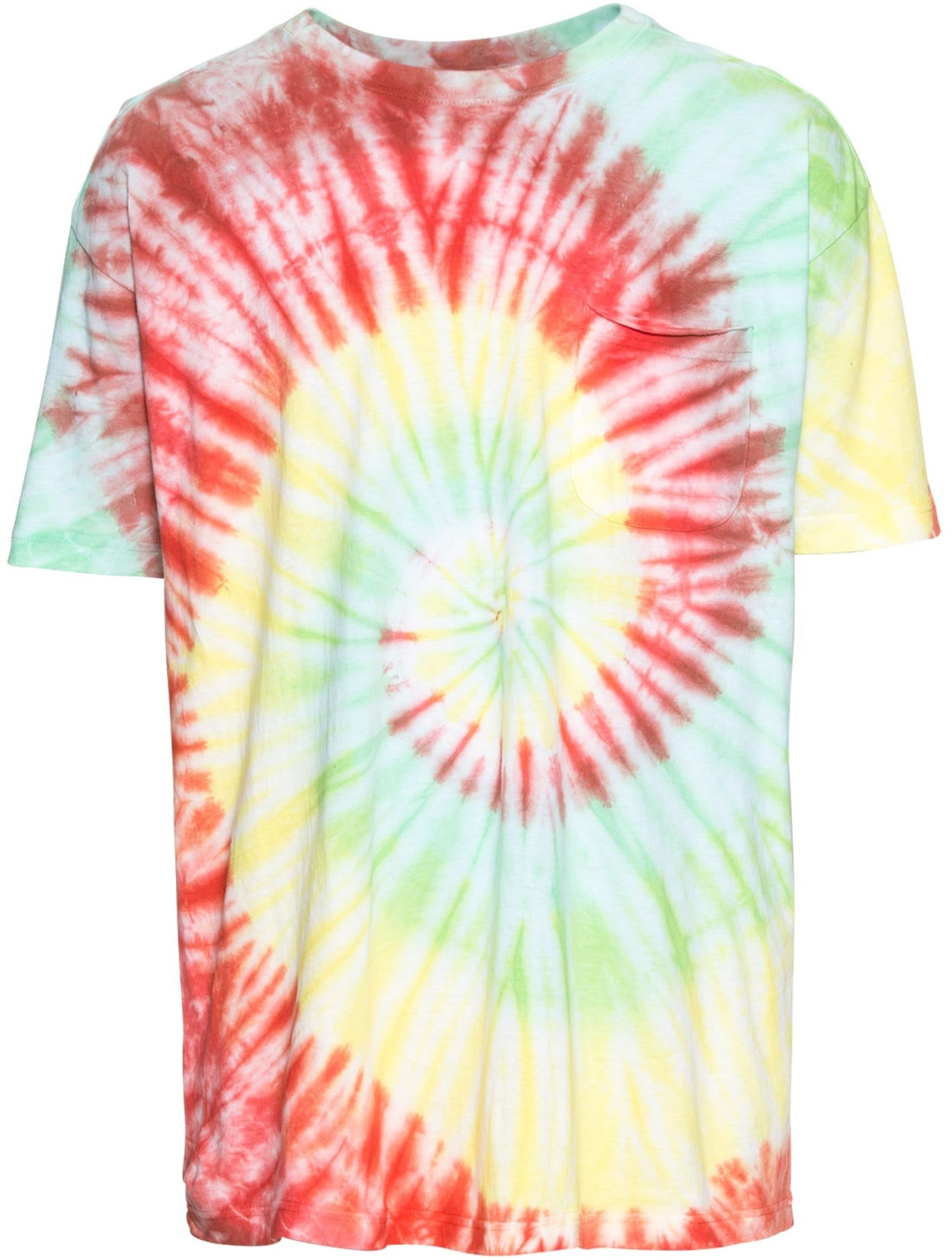 Urban Classics Spiral Tie Dye Pocket Tee (TB2385) red/green/yellow