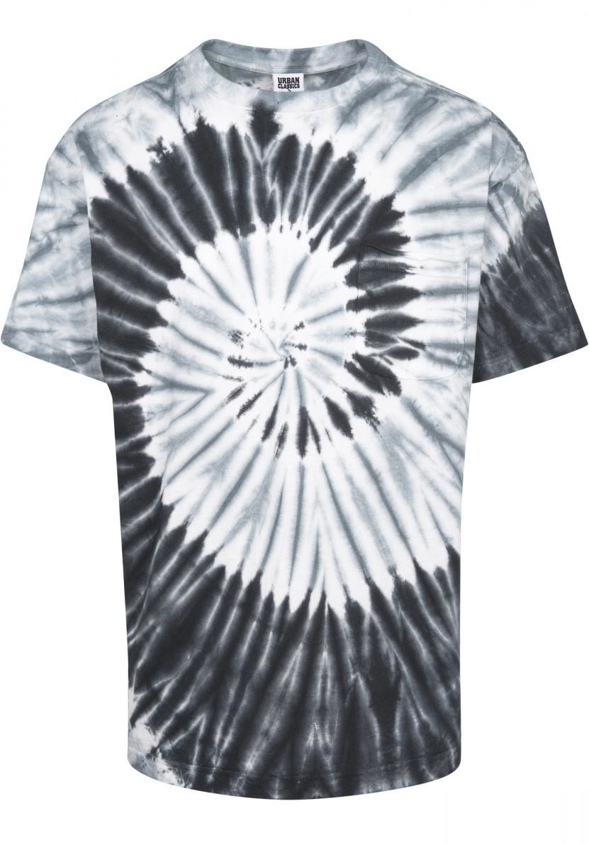 Urban Classics Spiral Tie Dye Pocket Tee (TB2385) black/grey/white