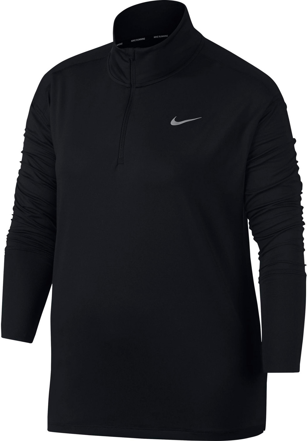 nike women's half zip running top black