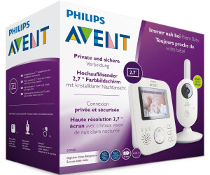 Promotion  sur Philips Avent Babyphone Vidéo, écran LCD 2,7 Écran  Couleur HD, Blanc/Gris (Modèle SCD833/26)