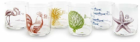 Excelsa Flore et Faune water glass, multicolored, 6 pieces