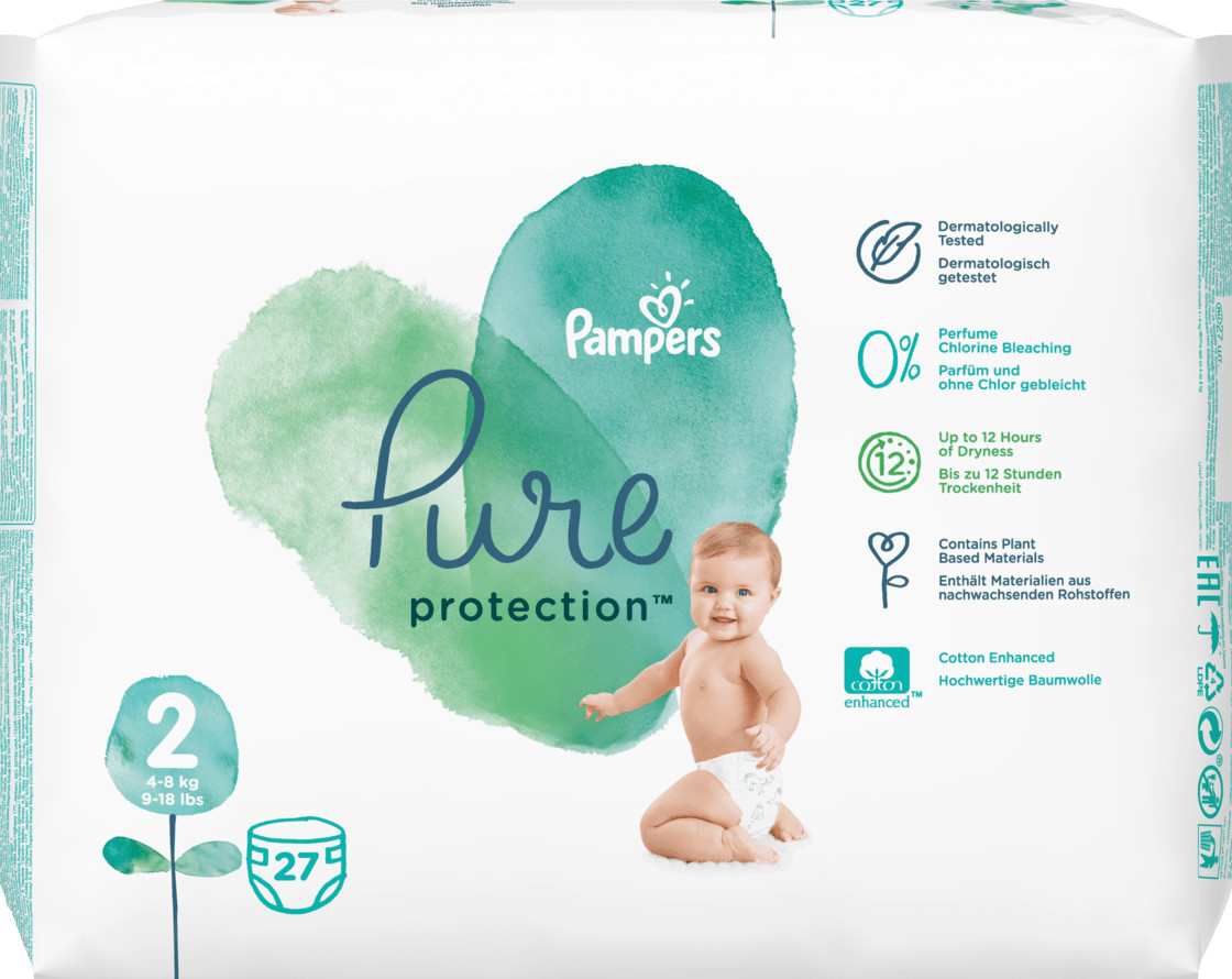 Pampers Pure Protection Gr. 2 (4-8 kg) 27 Stk. ab 5,95 ...