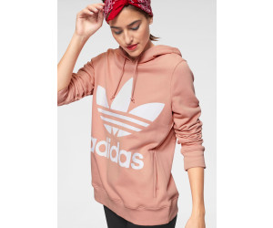 pink adidas trefoil hoodie women's