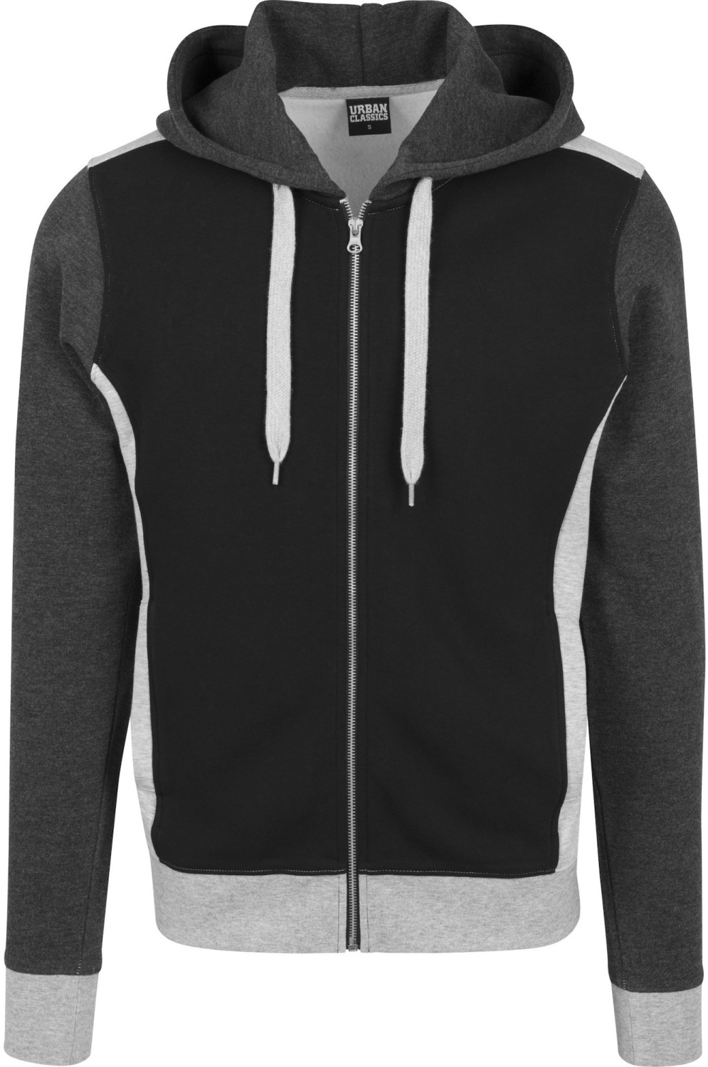 Urban Classics 3-Tone Sweat Zip Hoody black/grey/charcoal (TB1817)