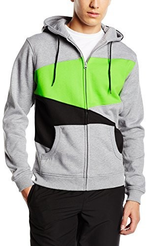 Urban Classics Zig Zag Zip Hoody grey/white/limegreen (TB285)