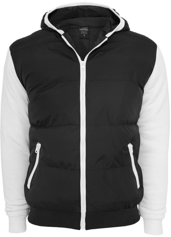 Urban Classics Sweat Nylon Bubble Zip Hoody black/white (TB284)