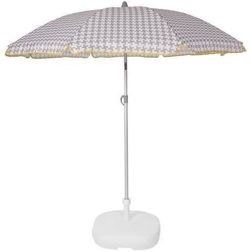ezpeleta Parasol de plage Ø 180 cm vichy gris