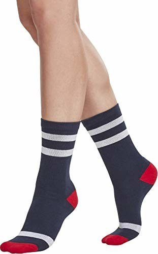 Urban Classics Multicolor Socks 2-Pack navy/white/ fire red