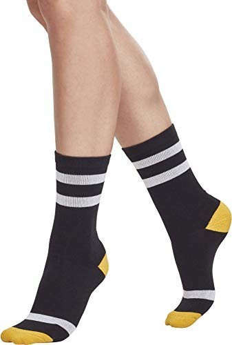 Urban Classics Multicolor Socks 2-Pack black/white/ chrome yellow