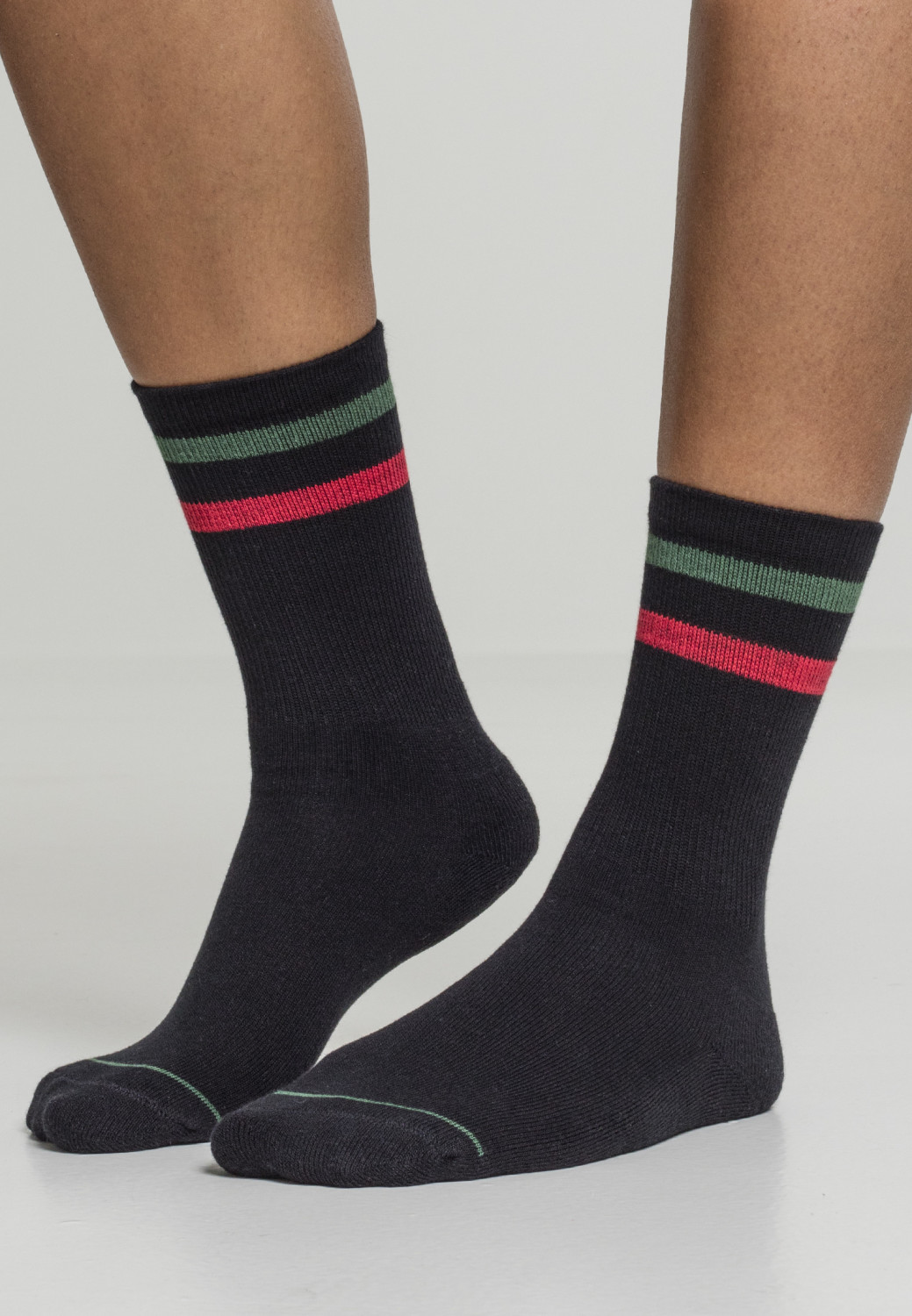Urban Classics 3-Tone College Socks 2 Pack black/green/red (TB1883)