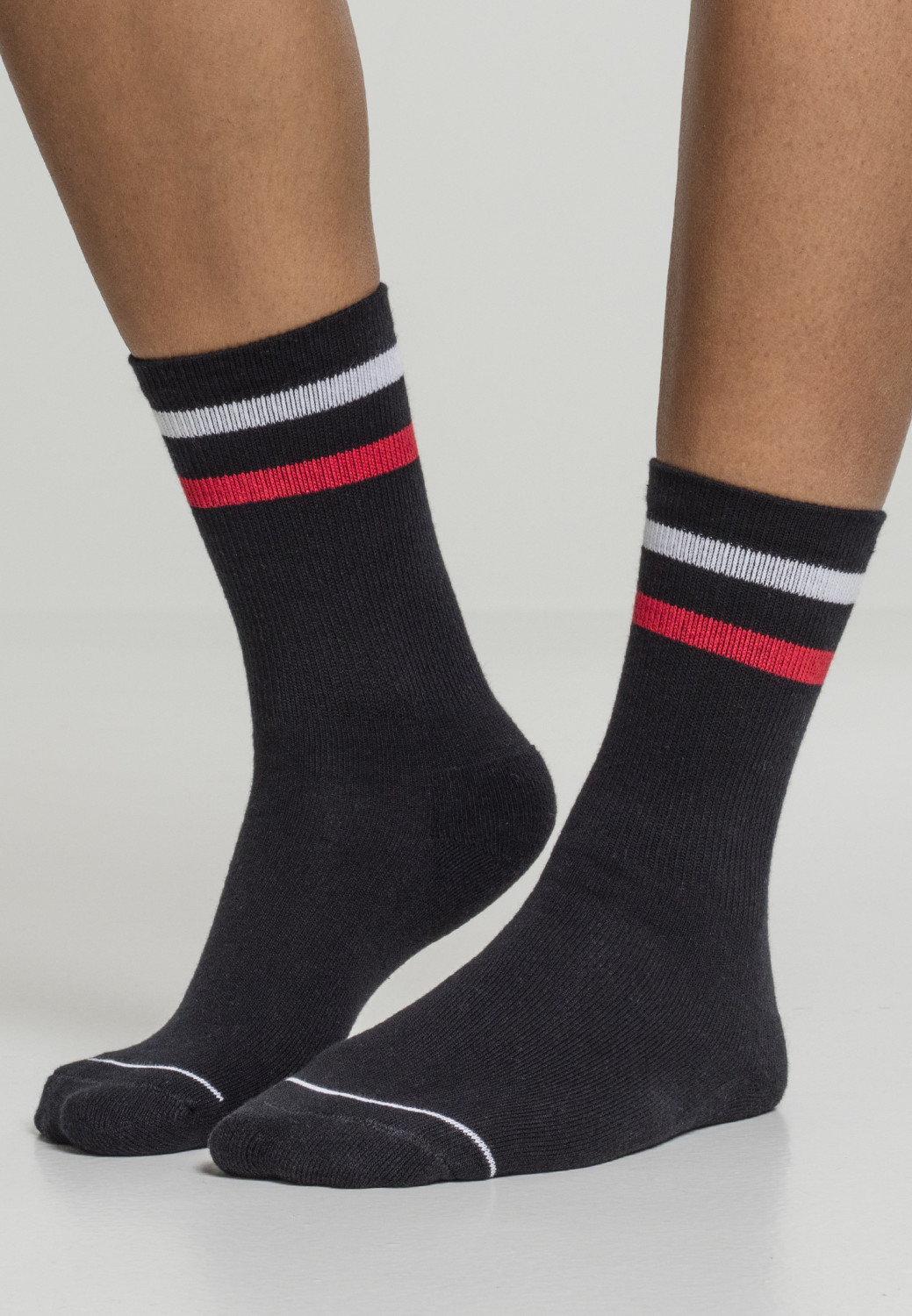 Urban Classics 3-Tone College Socks 2 Pack black/white/red (TB1883)