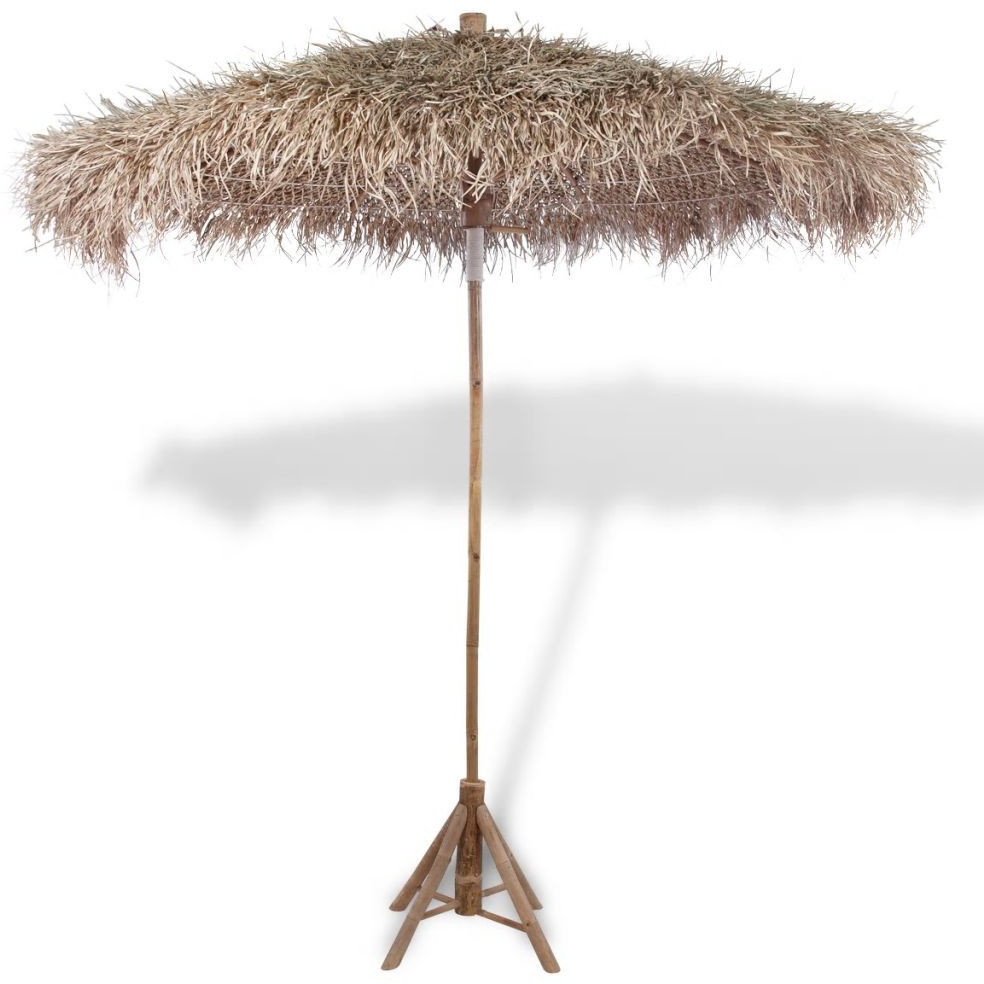 VidaXL Parasol en bambou toit en feuilles de bananier 210 cm
